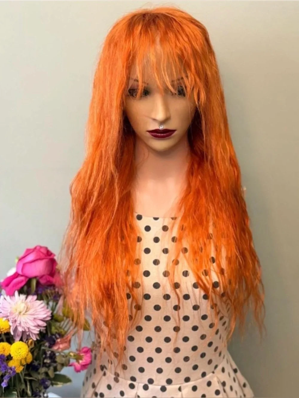 100% Brazilian human hair Daily wear WIG! 21' 360 Lace, Orange Ginger
